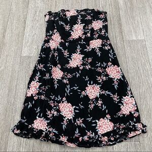 Skylar + Madison Strapless Black Floral Tube Mini